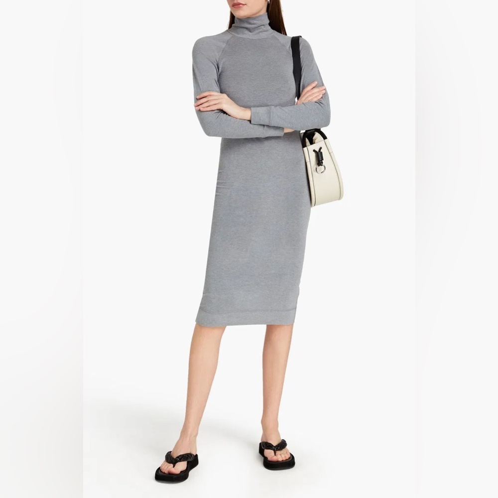 James Perse Microsueded Turtleneck Dress